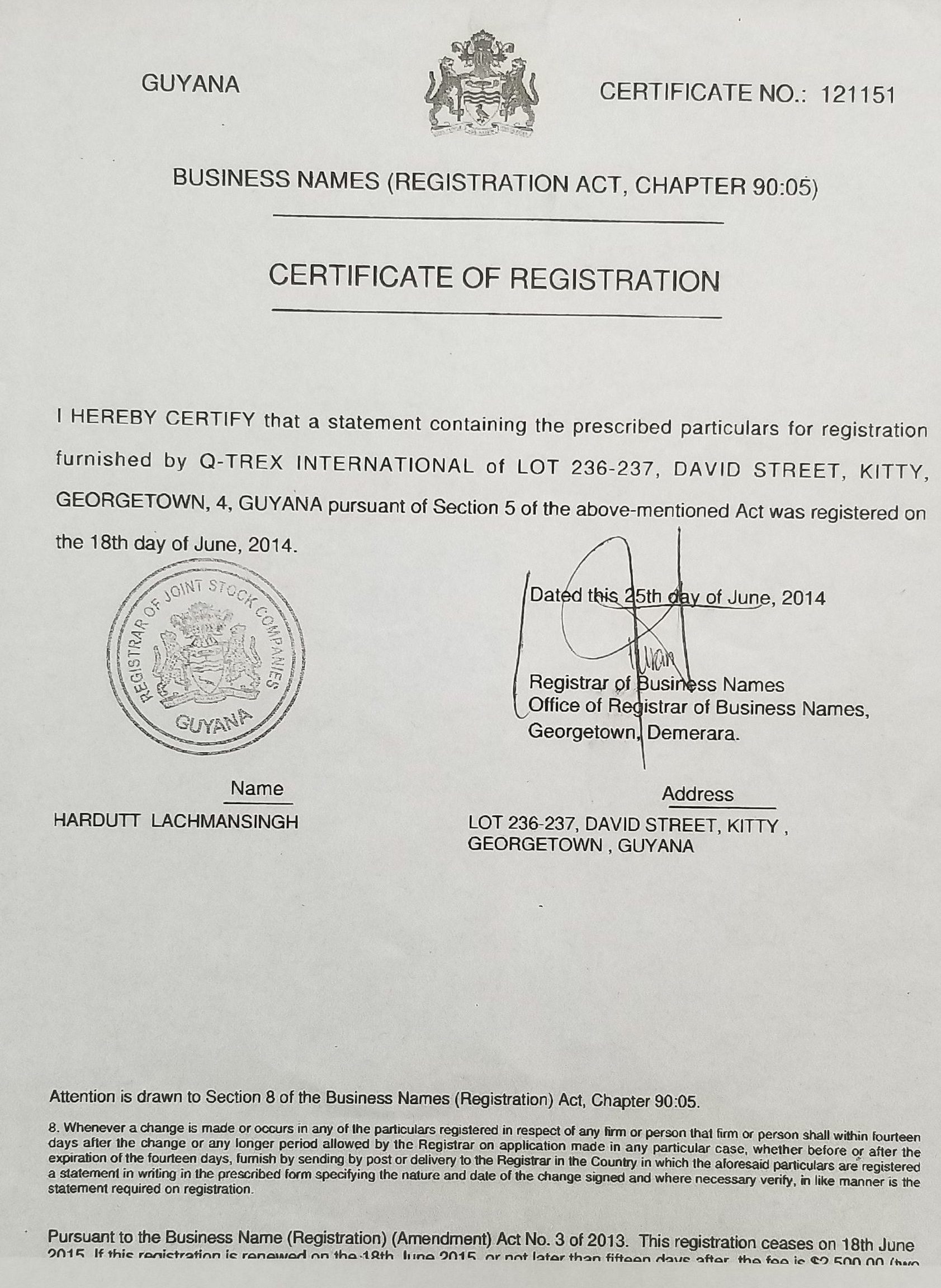 GUYANA QTrex International